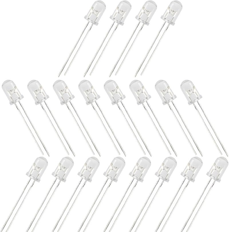 hiBCTR 20Pcs PT334-6C 5mm Phototransistor Light Sensor - 400-1000nm Wavelength Range, 15-20mA Sensitivity for Optical Switches/Arduino Projects (Clear Round F5 3V) - Image 1